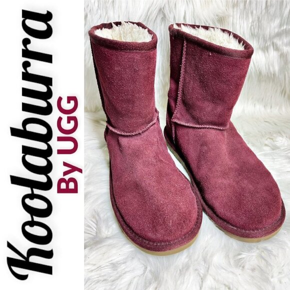 KOOLABURRA By UGG Wine Red Suede Classic Short Boot, Size 5 - Picture 9 of 10